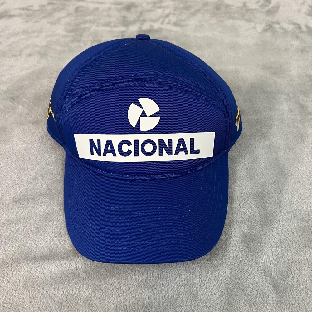 Ayrton Senna Nacional Hat Cap Snap Back Mens One Size Blue F1 Formula 1 Racing